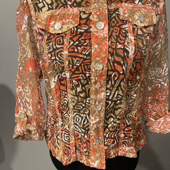 Ruby RD mesh jacket blouse multicolor orange - Picture 2 of 7